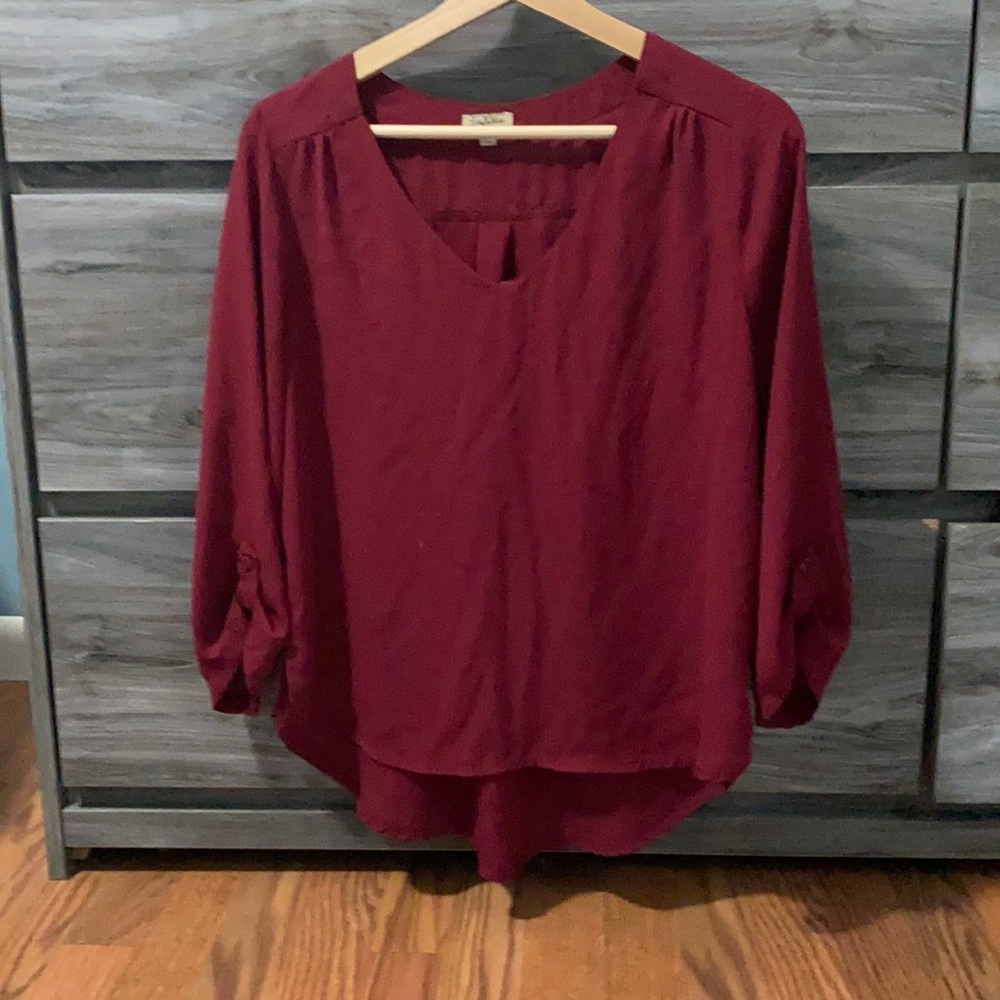 Burgundy lightweight grass shirt